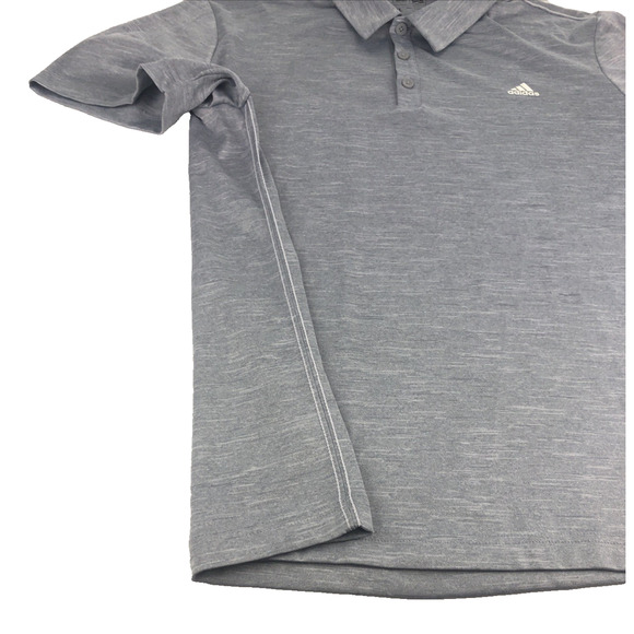 Adidas Men's Polo Golf Shirt XL Short Sleeve Gray and White Blended + Trim 88387 - Picture 9 of 11